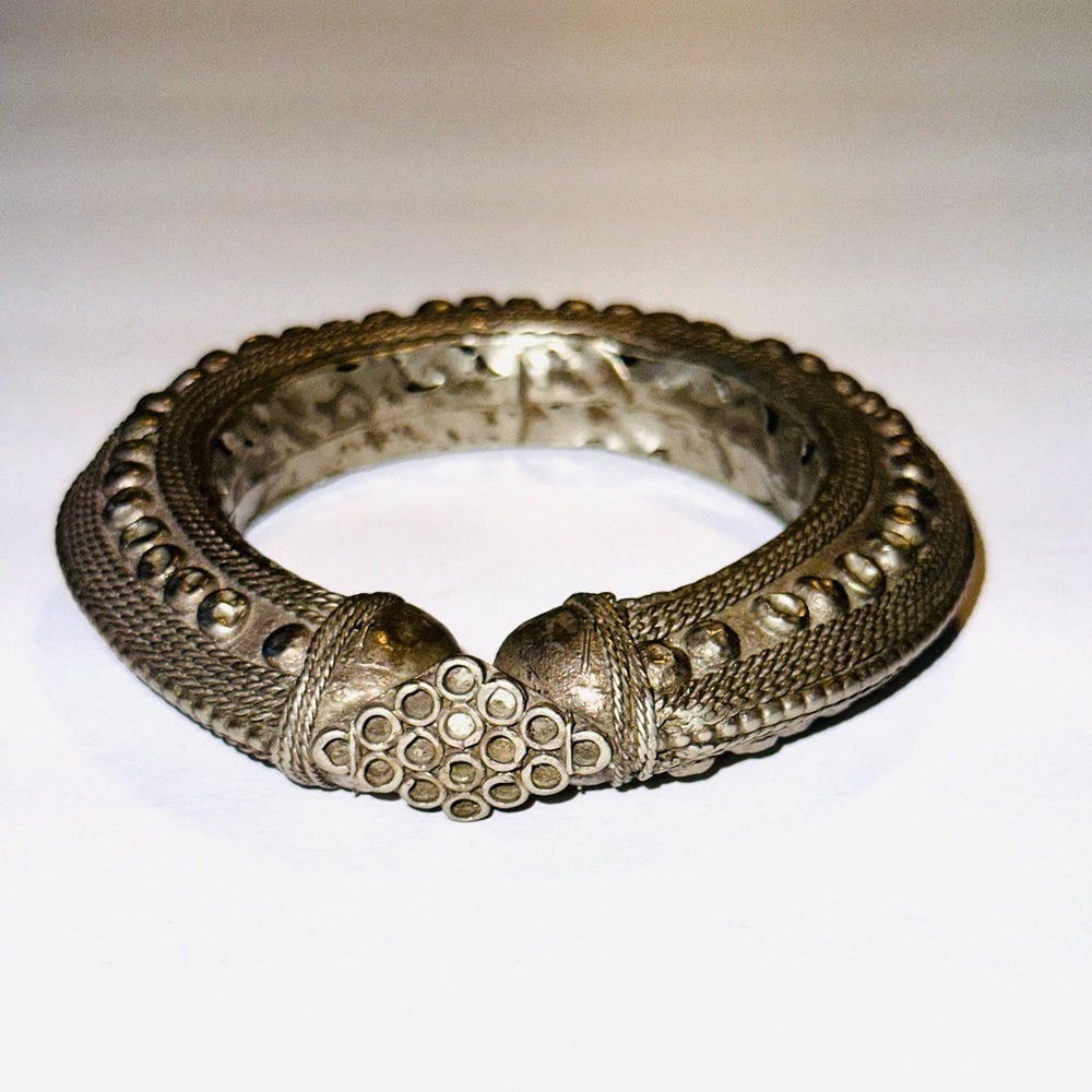 Antique Jewish Yemenite Silver 800 Armlet Bracelet Islamic 19th Century Yemen